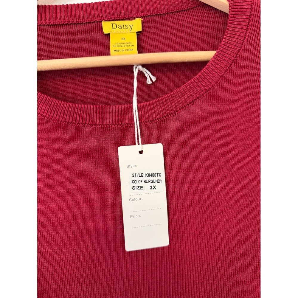 Daisy Long Sleeve Knit Sweater – Burgundy – Size 2X – NWT - Picture 3 of 5
